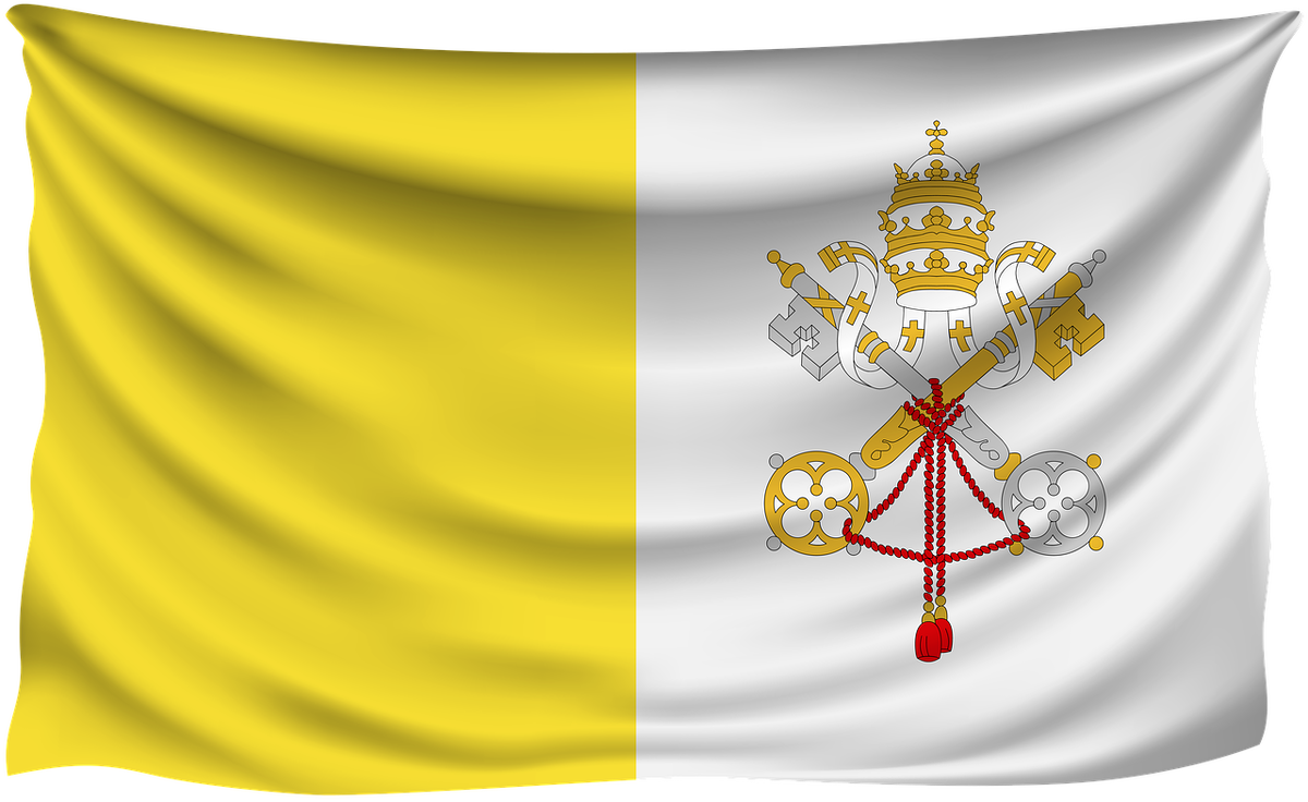 Флаг города белый и. Флаг Ватикана. Государство Ватикан флаг. Флаг папского государства. Ватикан флаг и герб.