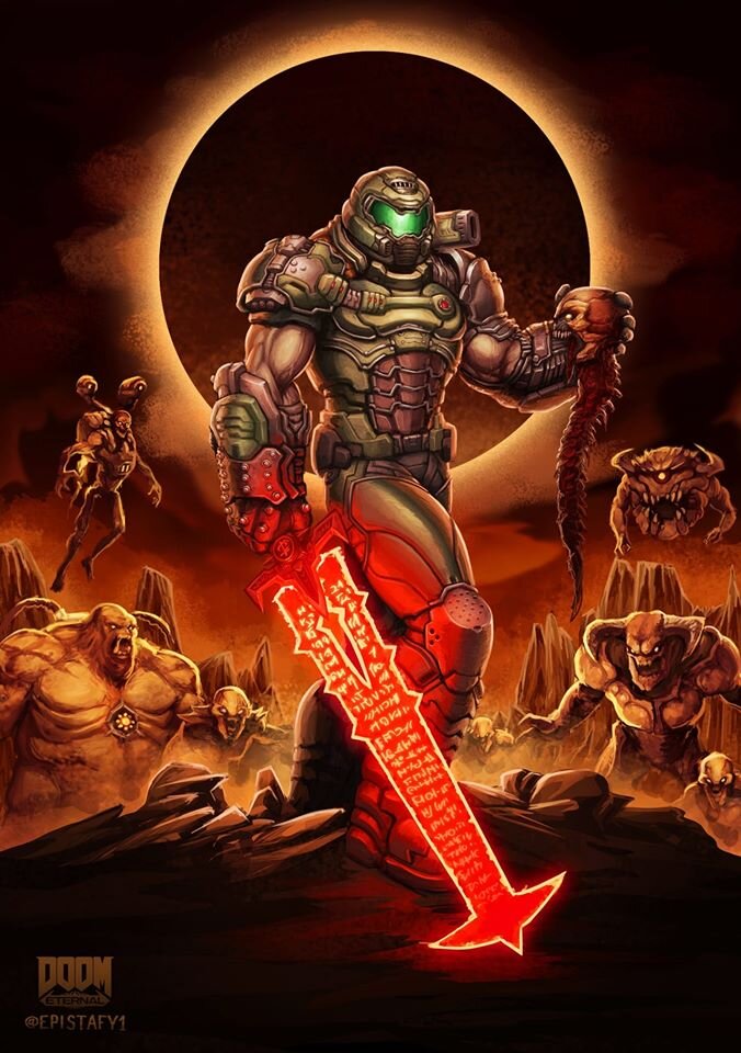 Doom Slayer ещё брутальнее и с мечом