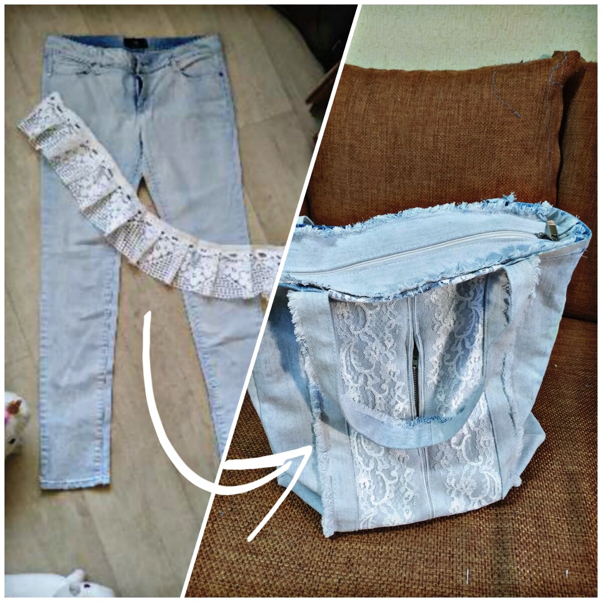 Переделка джинс в сумку