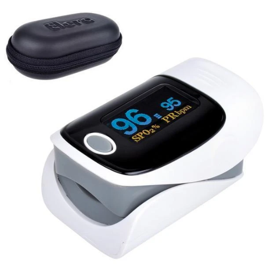 Измеритель частоты пульса и содержания кислорода в крови без её отбора (пульсоксиметр). 
