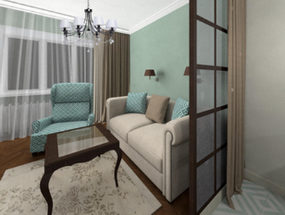 Проект моей гостиной. Ткани буду подбирать по простому правилу.