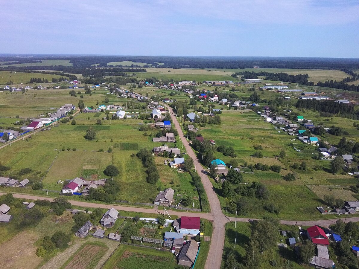 деревня Лонки-Ворцы в Удмуртии вдоль трассы М7 Казань-Пермь
