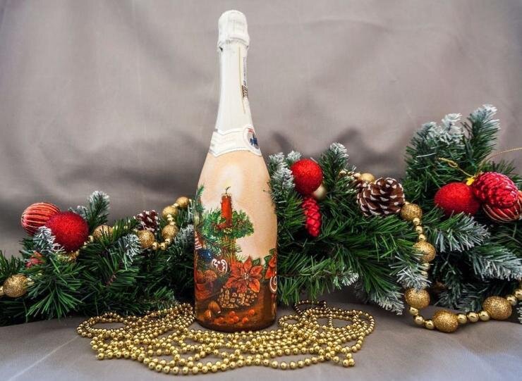 Как украсить Шампанское на Новый год своими руками