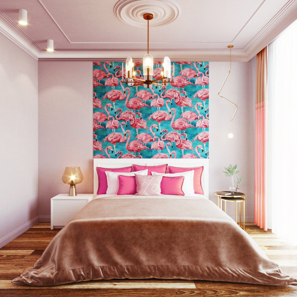 дизайн спальни  обои из ассортимента леруа мерлен ЛИСТАЙ!