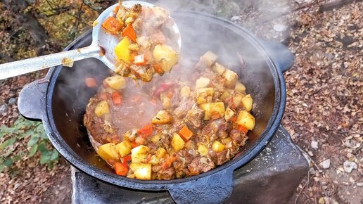 Лагман из говядины на костре в казане - вкусный рецепт с пошаговыми фото