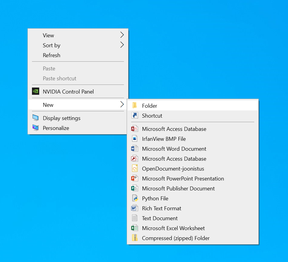 Создаём новую папку.