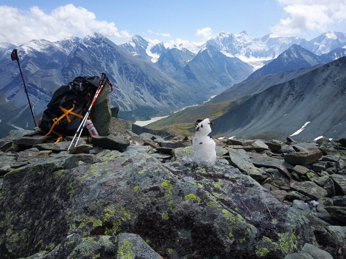 Вид на гору Белуха с перевала Каратюрек