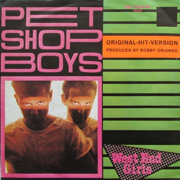 Обложка первой версии немецкого сингла "West End Girls" британского синти-поп-дуэта Pet Shop Boys