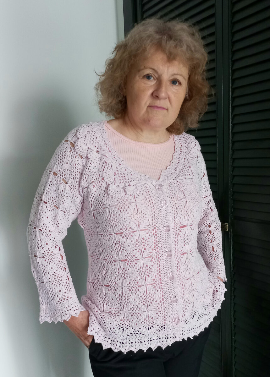 Модель ажурного кардигана от Нины.