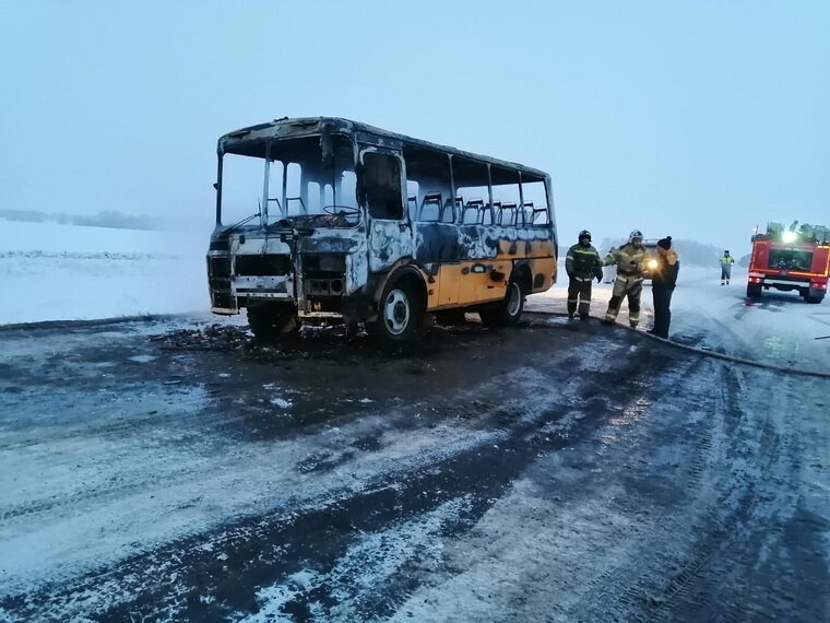    В момент возгорания детей в автобусе не было