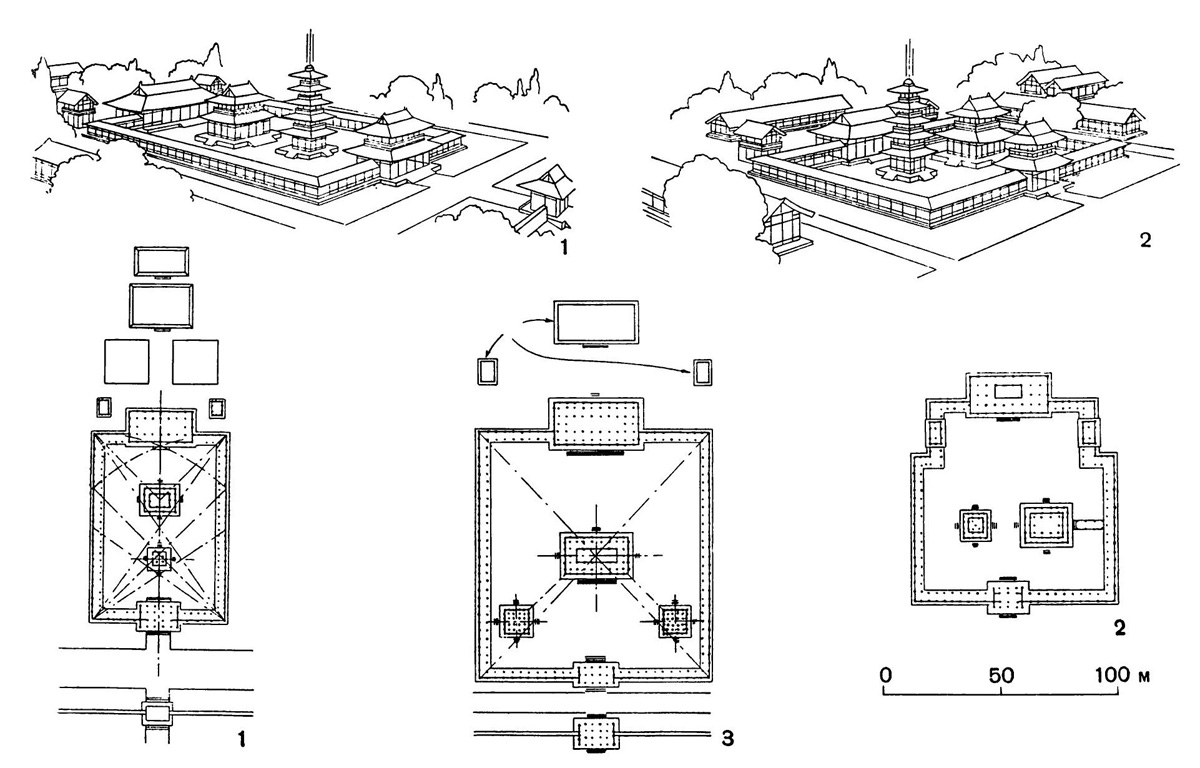 Китайские чертежи. Монастырь Хорюдзи план. Храм Хорюдзи план.