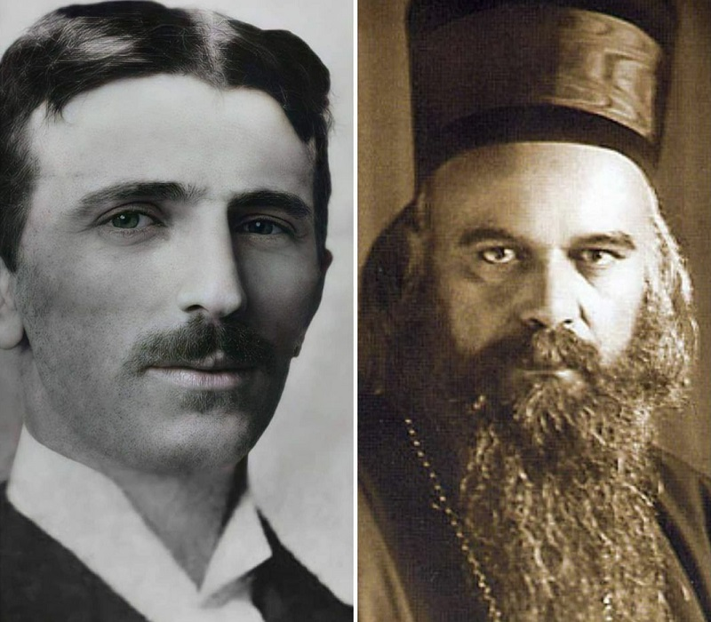 На фото: Никола Тесла и Епископ Николай. Удивительные факты из биографии гения.