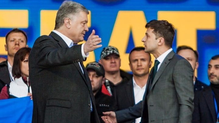 Зеленский и Порошенко на дебатах