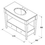 Стандартные размеры столешницы в ванной.