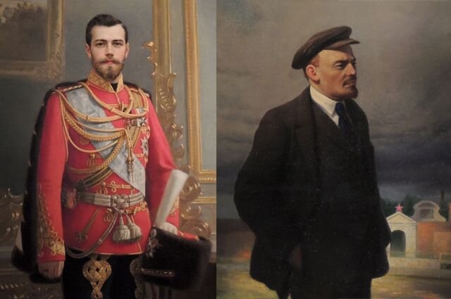 уникальная картина XIX века. На одной стороне Николай Второй, на обороте Ленин, дорисованный в 1924 году.
