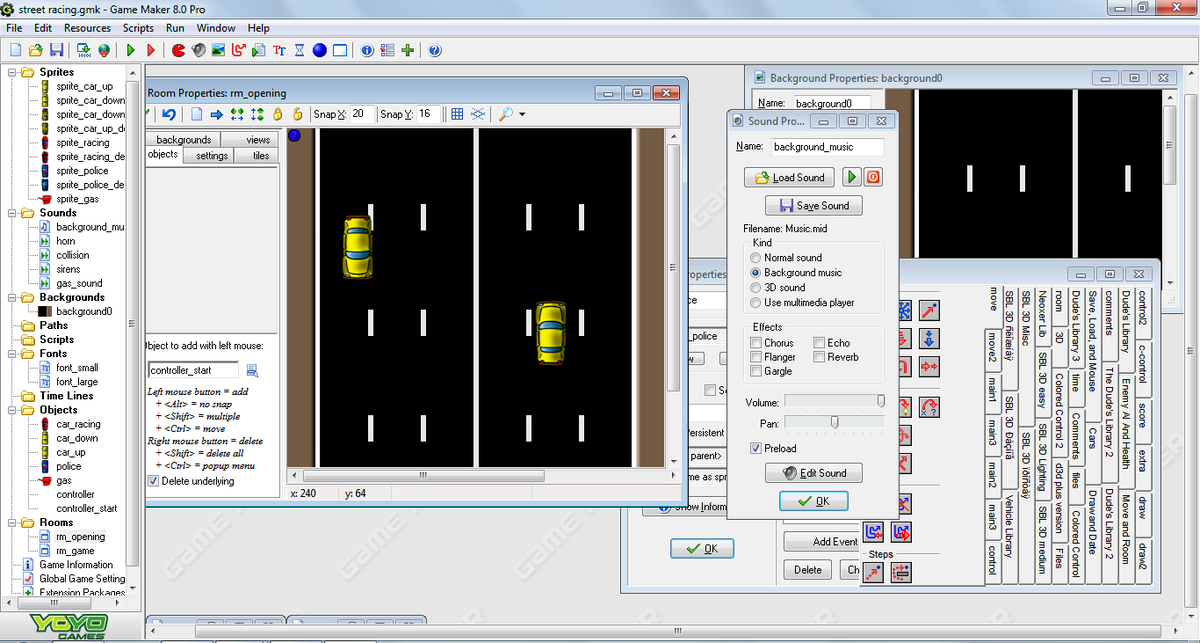 Интерфейс Game Maker 8.0