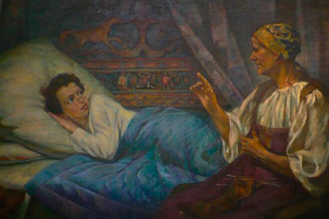 Александр Пушкин с няней Ариной Родионовной