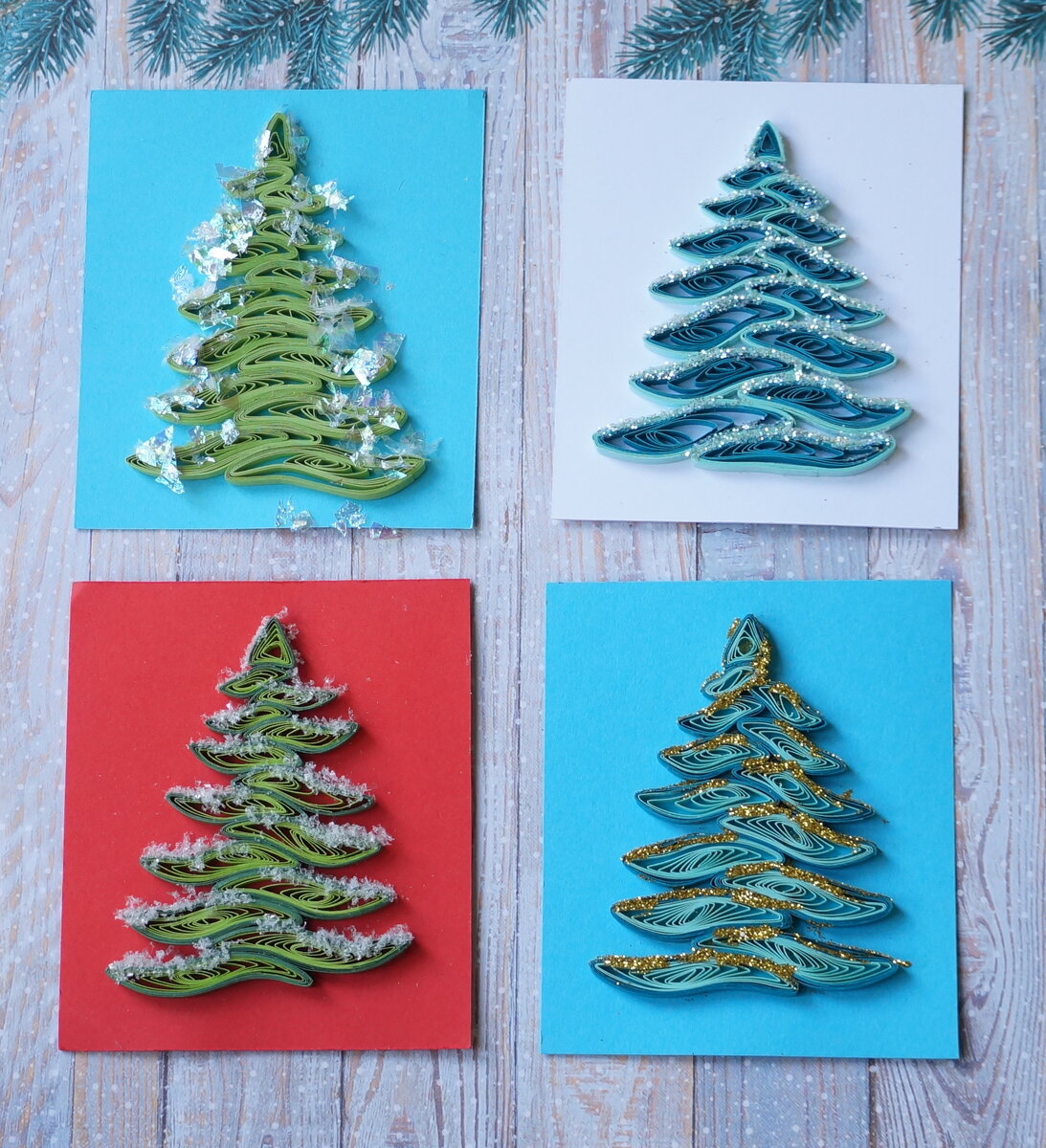 Елочки в технике квиллинг. Фото и работы автора