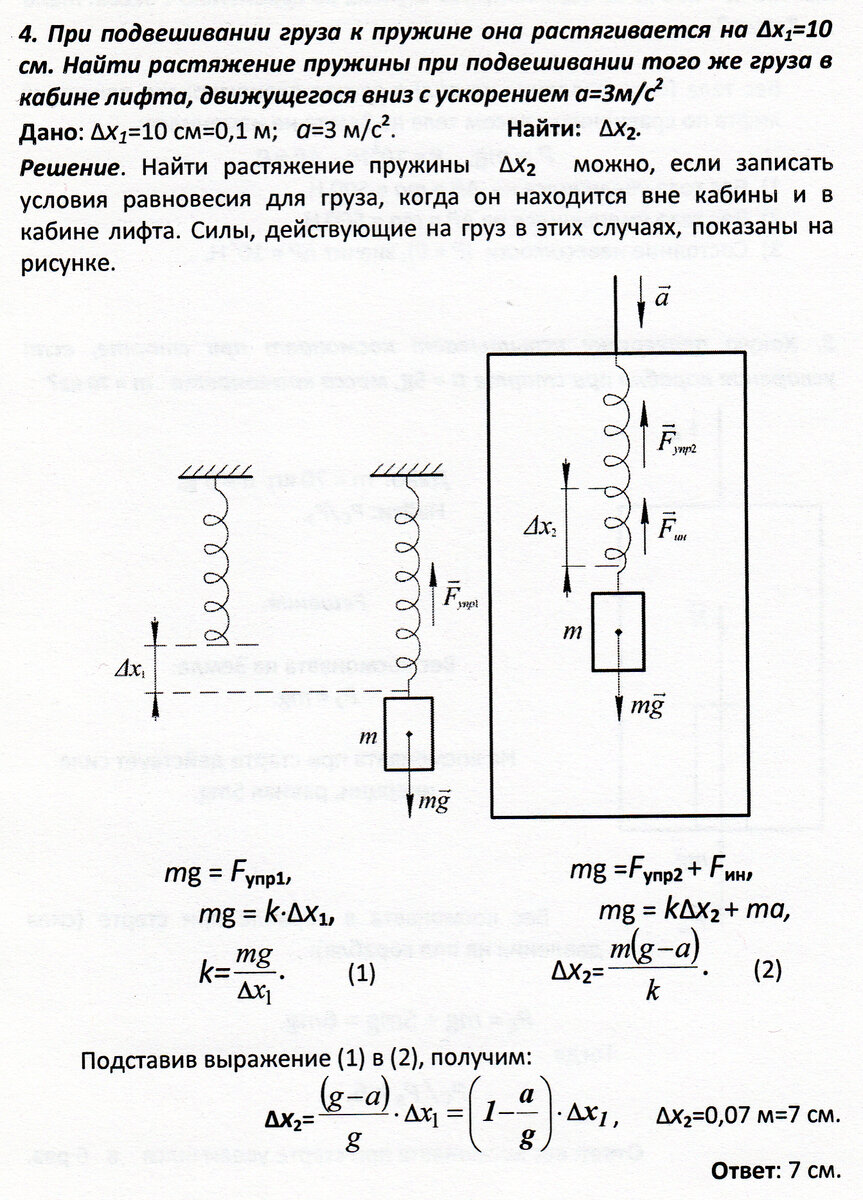 К пружине подвесили груз массой