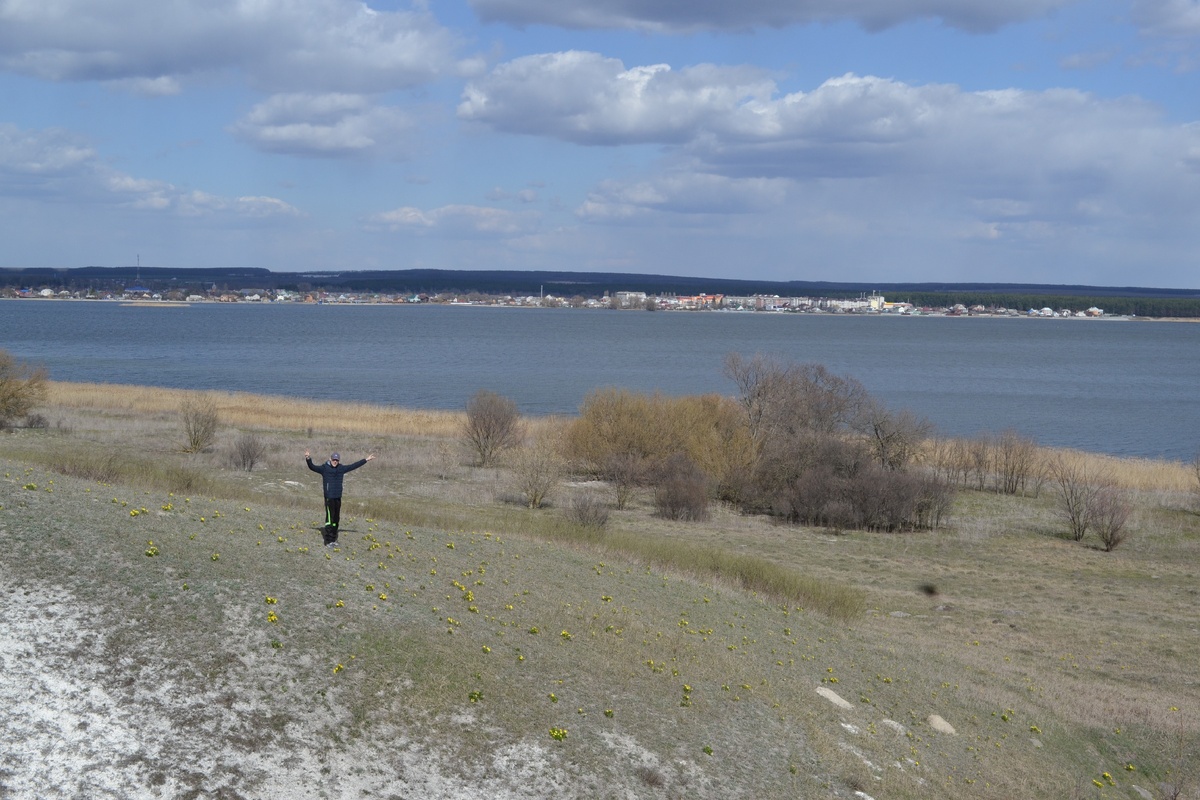 Противополжный берег от посёлка Маслова Пристань. Поляны с цветами