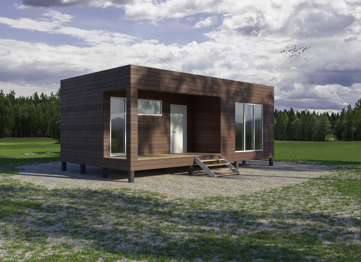 Avior 8,5х5, стильный дом с имитацией плоской кровли, ссылка на проект https://domokea.ru/product/proekt-doma-avior-85h5