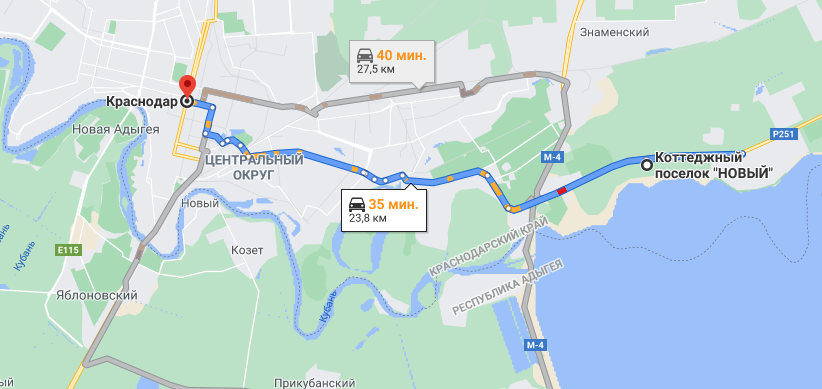 Маршруты в центр Краснодара