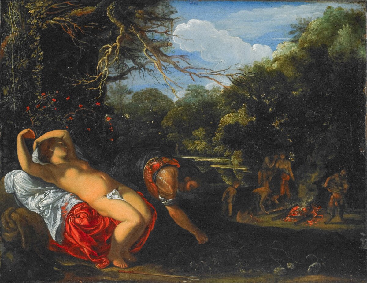 Аполлон и Коронида — Адам Эльсхаймер (1578–1610) // Галерея искусств Уокера