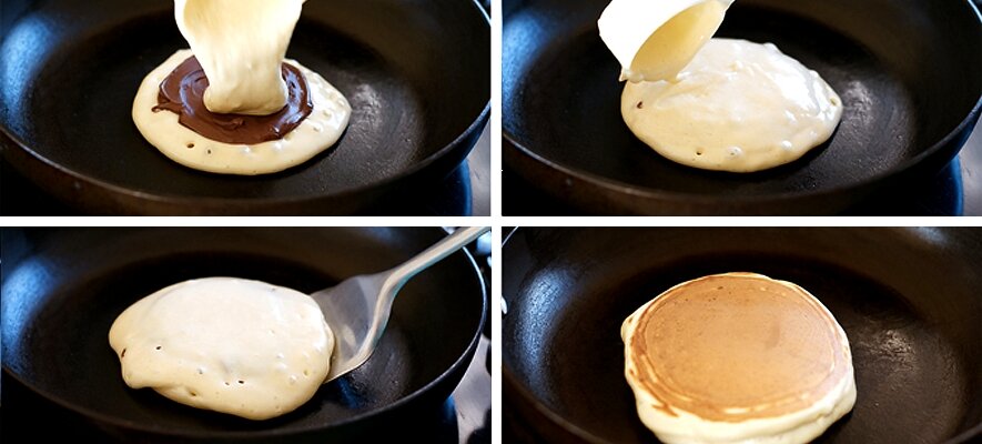 Оладушки с начинкой. Фото не мои, зато в тему.