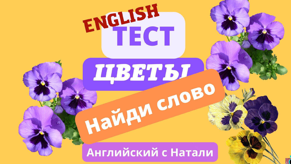 тест по английскому, цветы фиалки английский