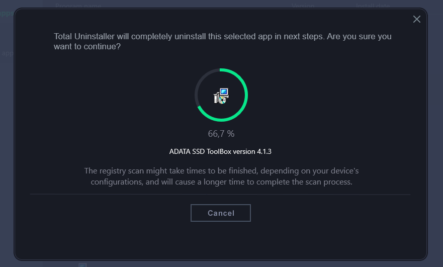 Удаление установленной программы при помощи Total Uninstaller