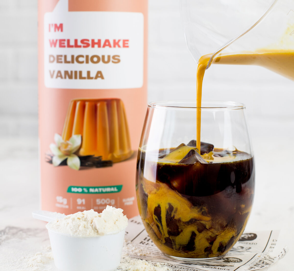 Протеиновый куркума латте со льдом: готовый рецепт