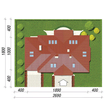 Проект дома 280 м2 с жилой мансардой, одноместным гаражом и эркером - DTL100023