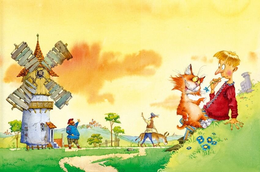 Ну, вы эту сказку помните. Кот, доставшийся в наследство - совсем лишняя деталь в интерьере, вот мельница...