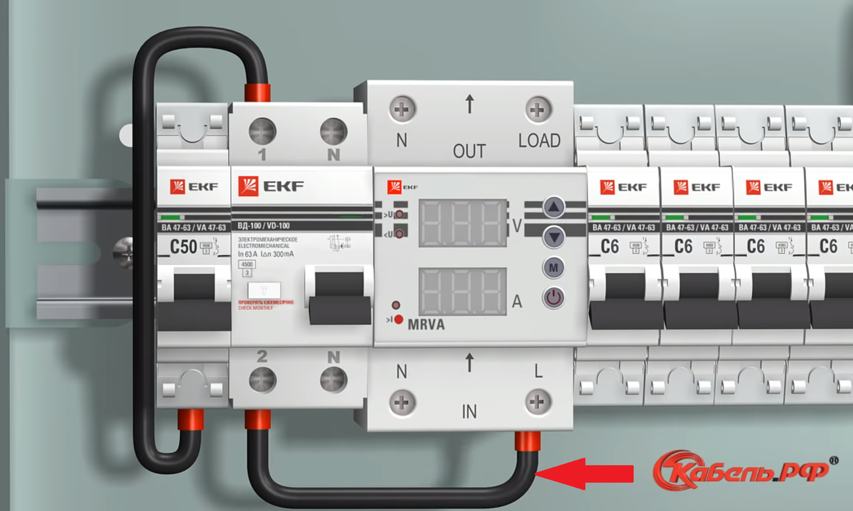 Реле напряжения и тока EKF MRVA-3 63A с дисплеем - купить по выгодной цене на Ян
