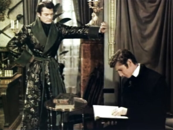 Кадр из фильма  1954 года"Граф Монте-Кристо". Жан Марэ в роскошном домашнем халате