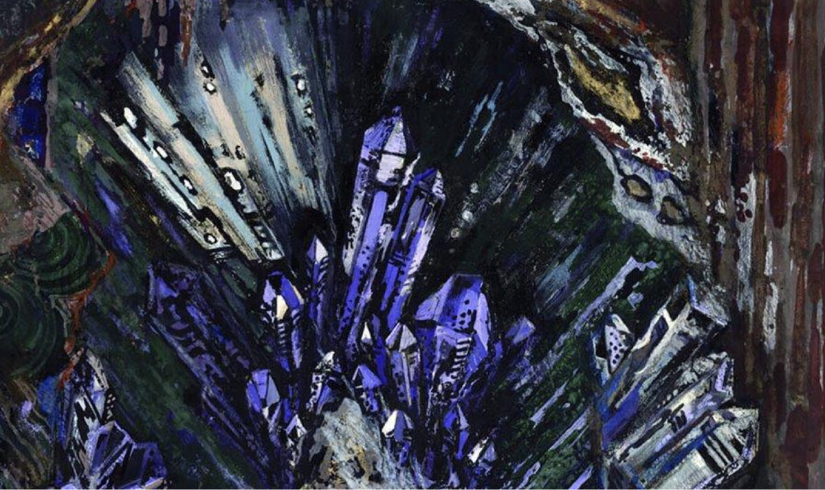 Эскизы Василия Коноваленко к декорациям на постановку "Каменный цветок".