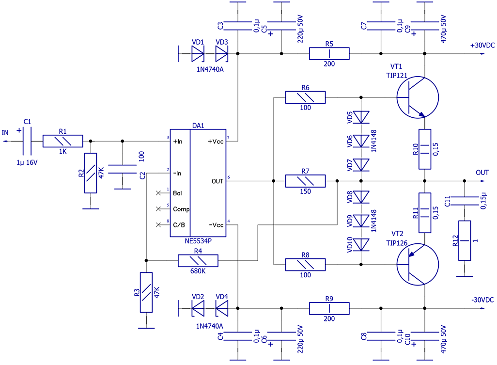 Ne5534 усилитель схема