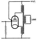 
Рис. 1 Верхнее плечо выходного каскада QUAD. Частичное включение катода в первичную обмотку (Уильямсон и Уолкер).