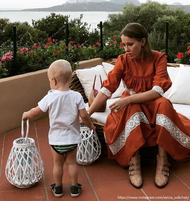 Ксения Собчак с сыном Платоном