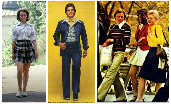 Классический стиль одежды 70-х годов. Фото из интернета.