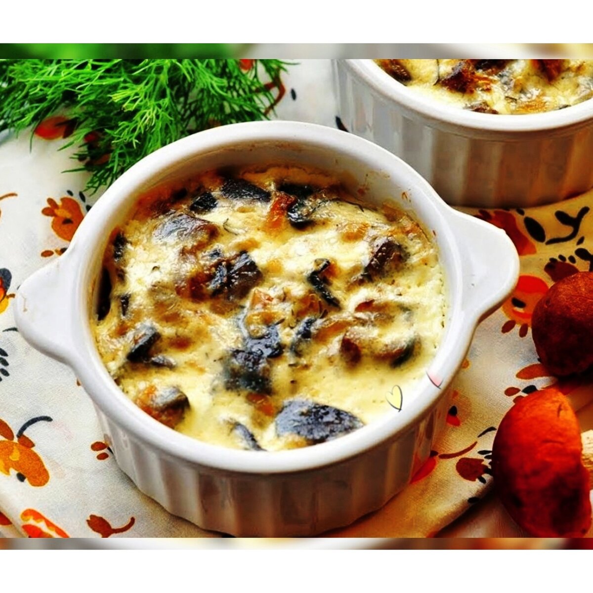 Жульен из курицы, грибов и сыра🍄🧀🍗 