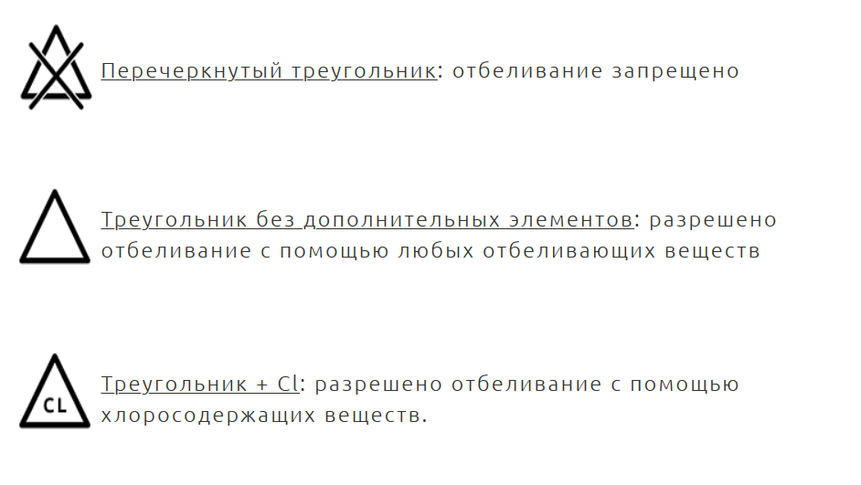 Что означает изображение треугольника на бирке купленной вами рубашки