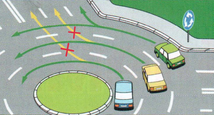 Съезжать с кольца можно только с крайнего правого ряда