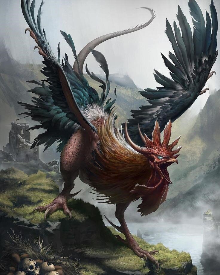 Василиск как он изображен в повести "Говорящий сверток". Изображение взято из открытых источников.