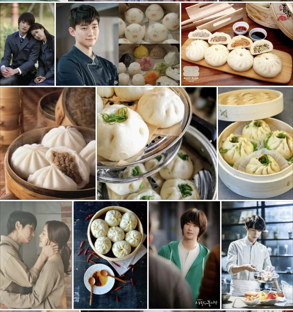 Булочки баоцзы, популярное китайское блюдо,  небольшой пирожок, приготовляемый на пару. Часто начинка это свиной фарш с капустой. 