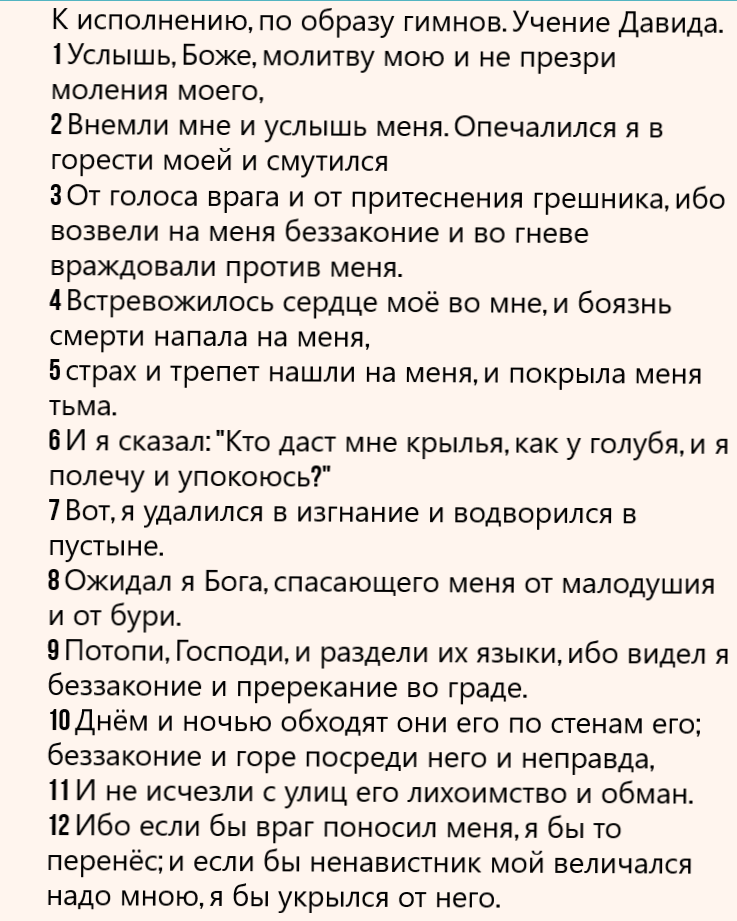 Псалом 54. Псалом Давида 89.