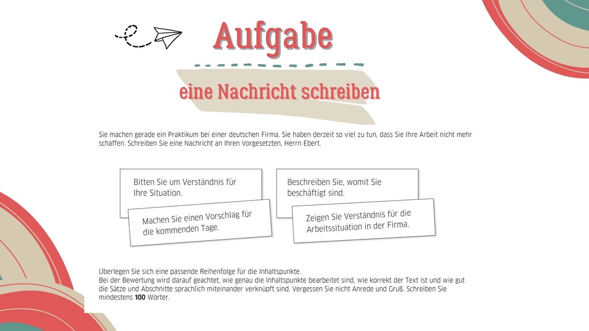 Задание Письмо Часть 2 Goethe Zertifikat B2