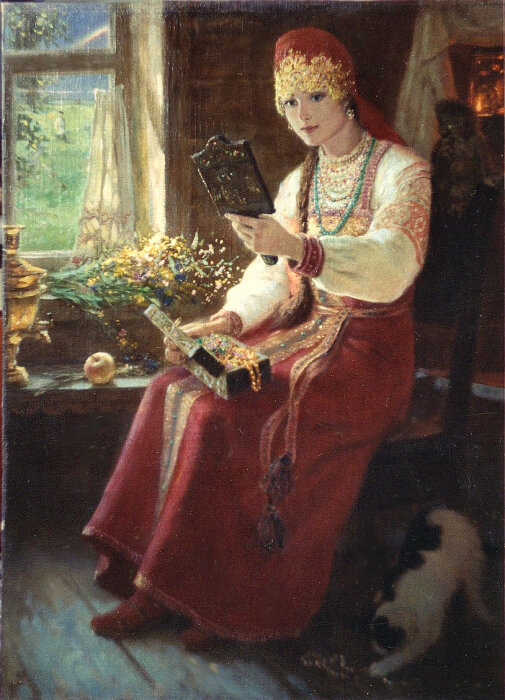 Е. Демаков, "У окошка",1998