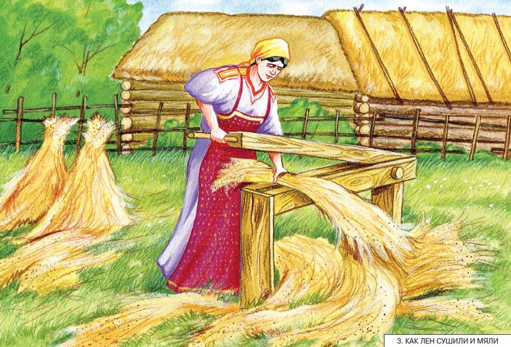 Баба треплет лен. Картинка из Яндекса. 