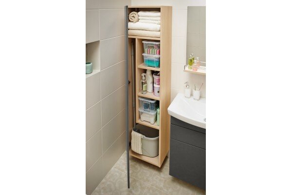 Компактный шкафчик в ванной